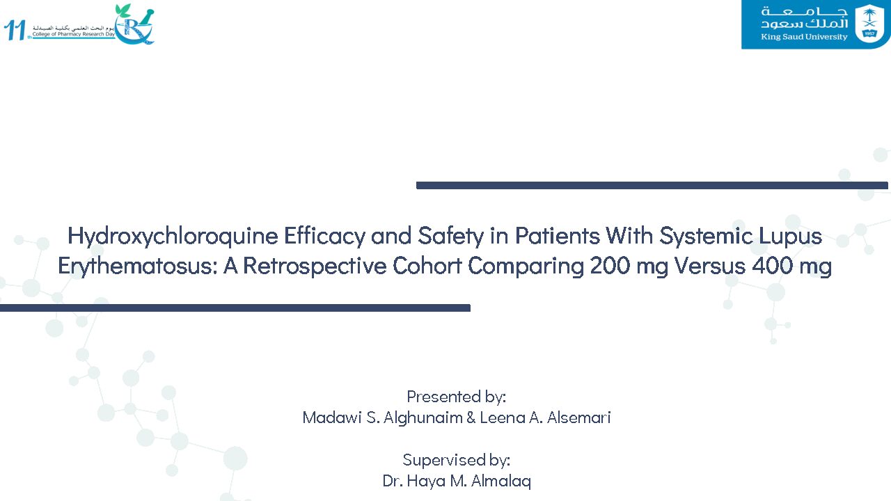 Hydroxychloroquine Efficacy and Safety in Patients with Systemic Lupus Erythematosus: A Retrospective Cohort Comparing 200 mg Versus 400