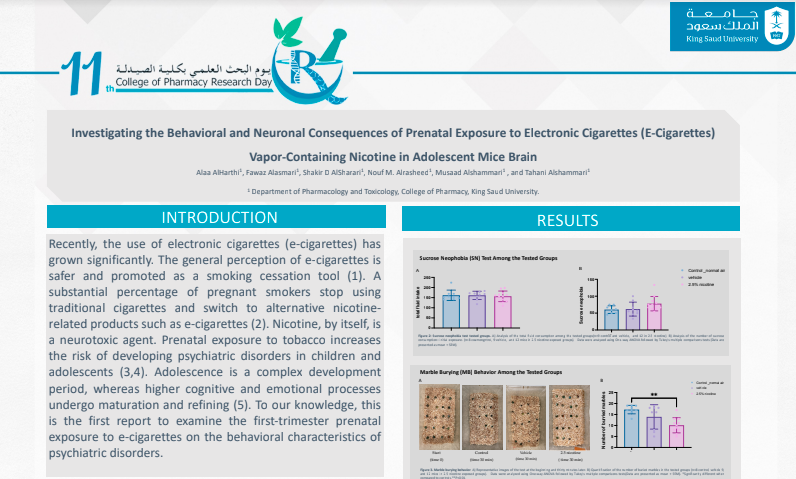 Investigating the Behavioral and Neuronal Consequences of Prenatal Exposure to Electronic Cigarettes (E-Cigarettes) Vapor-Containing Nicotine in Adolescent Mice Brain