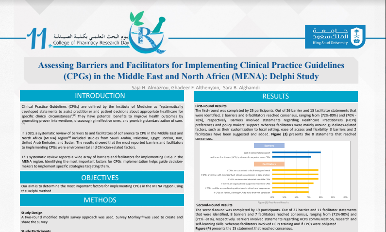 Assessing Barriers and Facilitators for Implementing Clinical Practice Guidelines (CPGs) in the Middle East and North Africa (MENA): Delphi Study