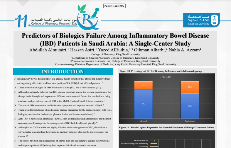 Predictors of Biologics Failure among Inflammatory Bowel Disease (IBD) Patients in Saudi Arabia: A Single-Center Study