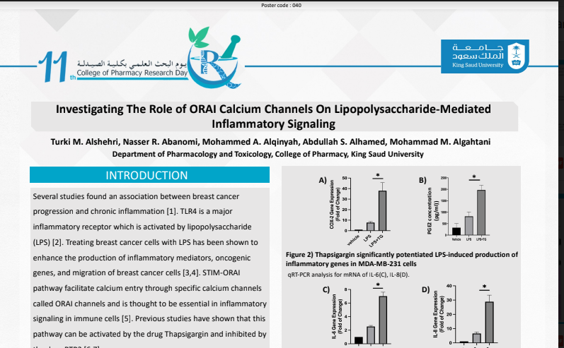 Investigating the Role of ORAI Calcium Channels on Lipopolysaccharide-Mediated Inflammatory Signaling