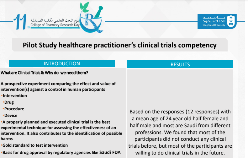 Pilot Study healthcare practitioner’s clinical trials competency