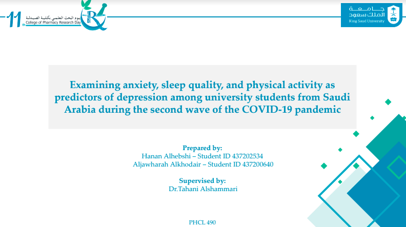 Examining Anxiety, Sleep Quality, and Physical Activity as Predictors of Depression among University Students from Saudi Arabia during the Second Wave of the COVID-19 Pandemic